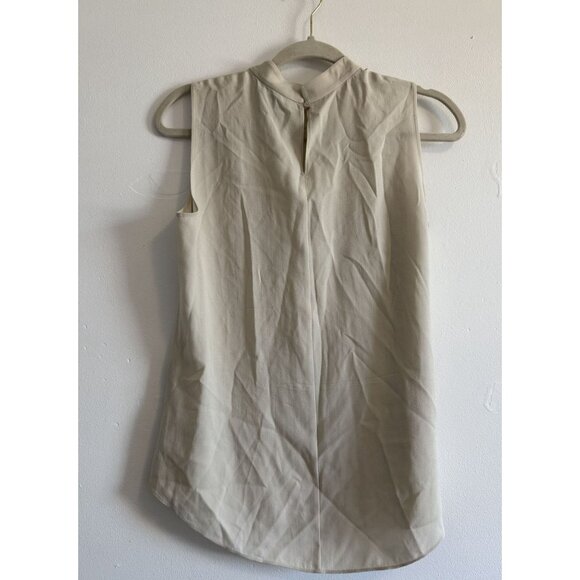 Eileen Fisher Women's Tan High neck Silk Tank Top Size Extra Small Preppy - Picture 2 of 4
